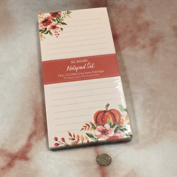 OCS Fall Harvest Pumpkin Floral Market List Notepad Two Pack NWT 140sht 8x4x.75” - Picture 10 of 16